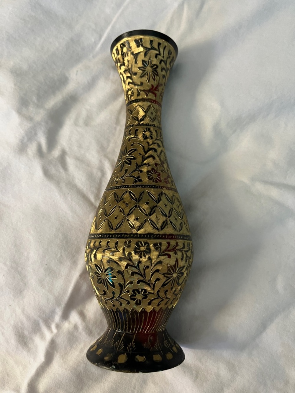 Handcrafted Gold Floral Metal Vase - Elegant Home Accent